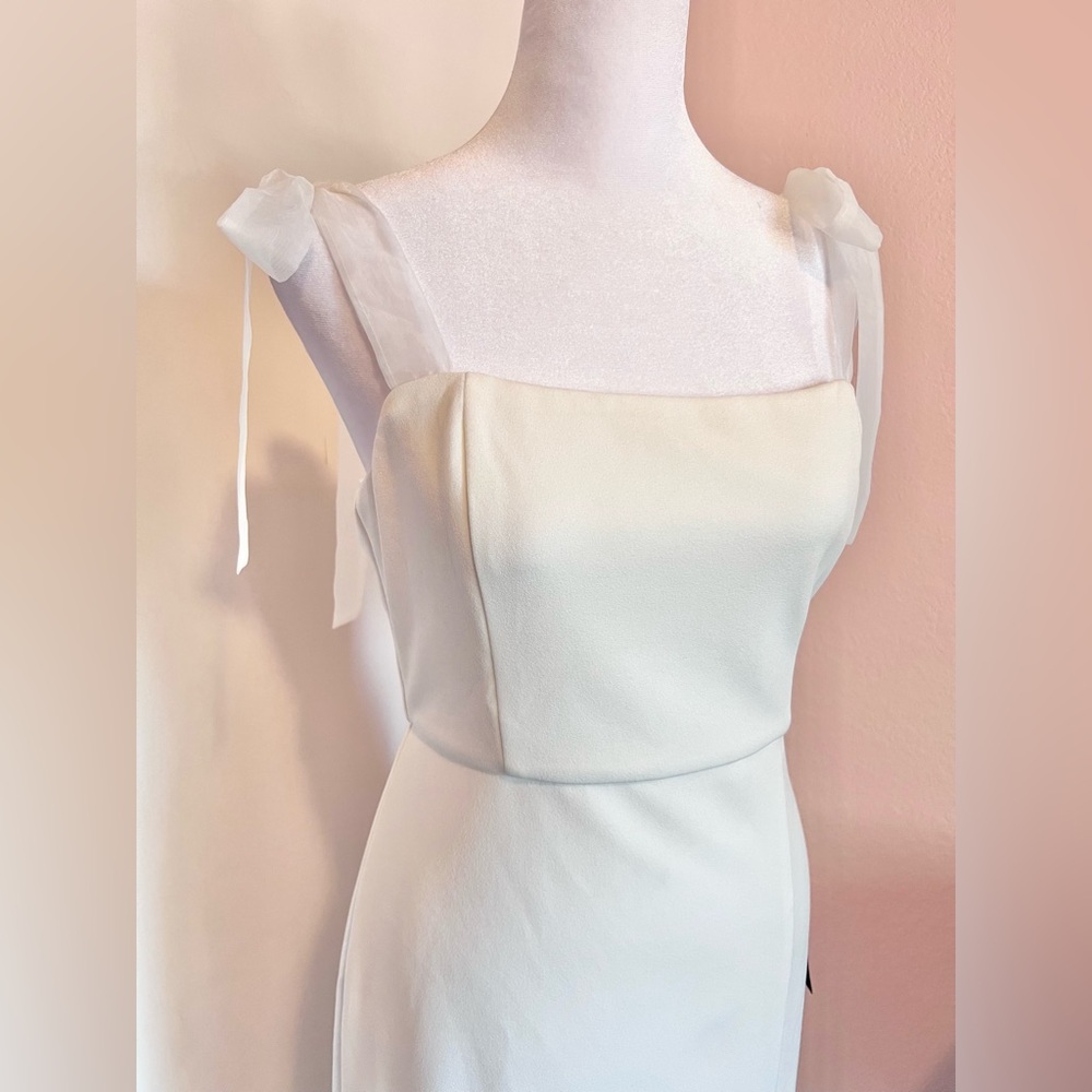 Lulus Romantic Celebration White Tie-Strap Bodycon Midi Dress - Picture 2 of 15